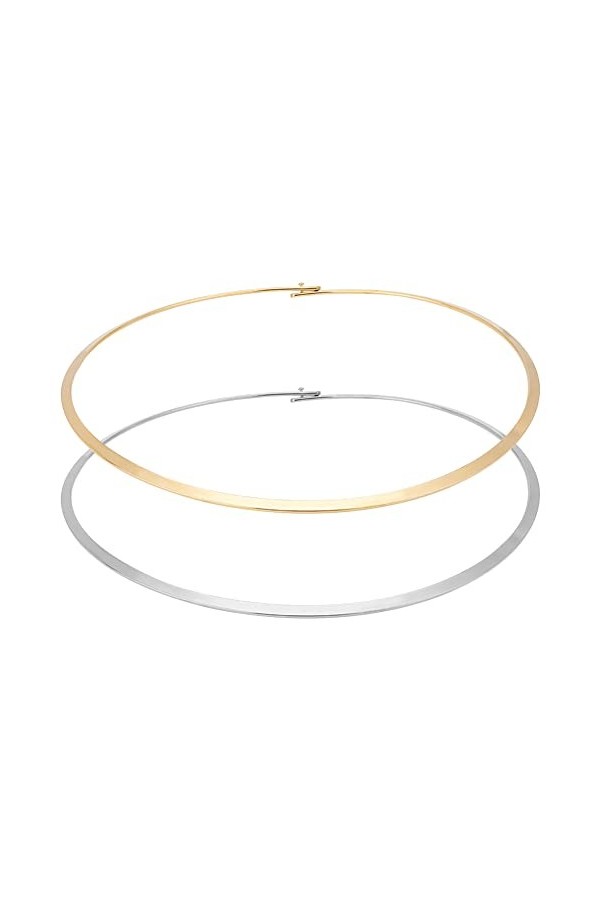 UNICRAFTALE 2 pcs 2 Couleurs en Acier Inoxydable Fil Wrap Collier Colliers Collier Hypoallergénique en Métal Ouvert Ras du Co