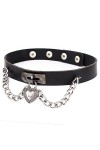 Wambere Collier Ras du Cou,Choker,Gothiques Choker,Choker en Cuir Amour Cœur Chaîne de Clavicule,Collier en Cuir Collier régl