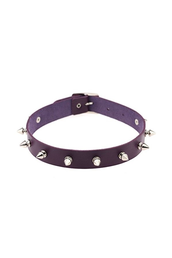 Collier en cuir riveté, style punk, gothique, rock, chaîne en cuir, bijoux sexy, Cuir, Pas de gemme