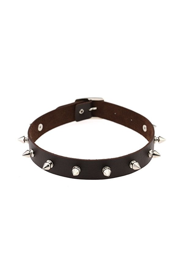 Collier en cuir riveté, style punk, gothique, rock, chaîne en cuir, bijoux sexy, Cuir, Pas de gemme