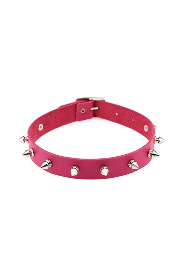 Collier en cuir riveté, style punk, gothique, rock, chaîne en cuir, bijoux sexy, Cuir, Pas de gemme