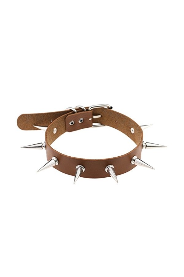 Punk Gothique PU Cuir Créatif Collier Rivet Spike Collier Collier Collier Chaîne Cosplay Vêtements, Cuir, Pas de gemme