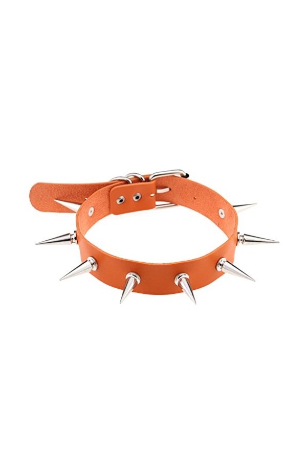 Punk Gothique PU Cuir Créatif Collier Rivet Spike Collier Collier Collier Chaîne Cosplay Vêtements, Cuir, Pas de gemme