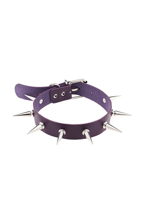 Punk Gothique PU Cuir Créatif Collier Rivet Spike Collier Collier Collier Chaîne Cosplay Vêtements, Cuir, Pas de gemme