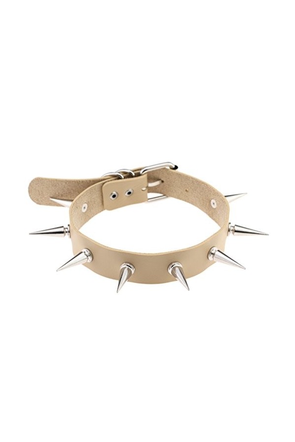 Punk Gothique PU Cuir Créatif Collier Rivet Spike Collier Collier Collier Chaîne Cosplay Vêtements, Cuir, Pas de gemme