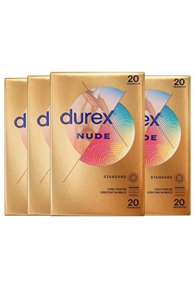 Durex - Lot de 80 Préservatifs Nude - Sensation Peau Contre Peau - 4x20 pièces