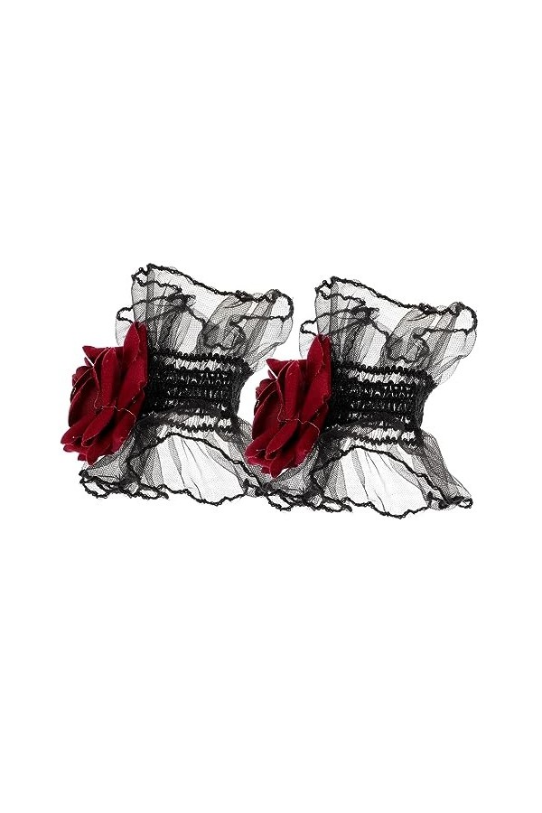 Amosfun Bracelet 1 Paire De Dentelle Accessoires Lolita Poignets Élastiques Pour Manches Poignets Pour Femmes Menottes Lolita