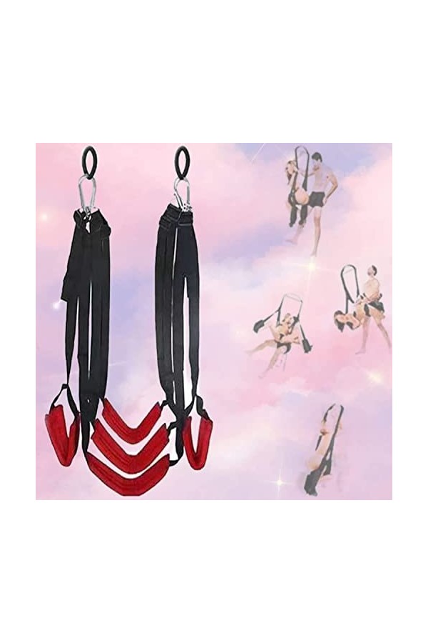 FE Balançoire en Nylon Souple à 5 Coussinets pour Femmes Hommes Suspendus à lintérieur de la Cuisse