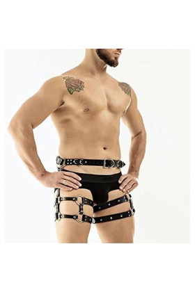 JGOIN Harnais Punk pour homme Harnais de poitrine réglable en faux cuir avec boucle Harnais en faux cuir Sexy Clubwear Costum