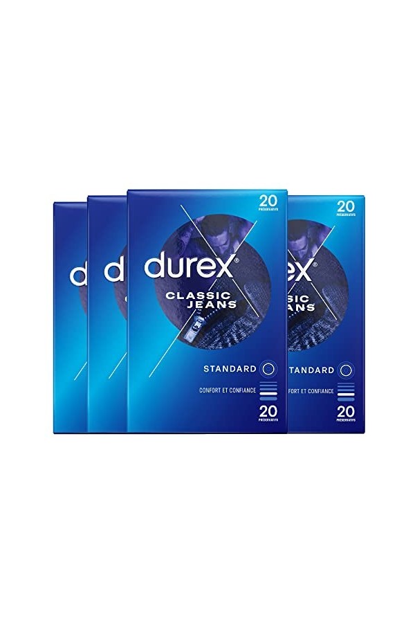 Durex CLASSIC JEANS - 20 Préservatifs - Confort et Confiance 80 Préservatifs 