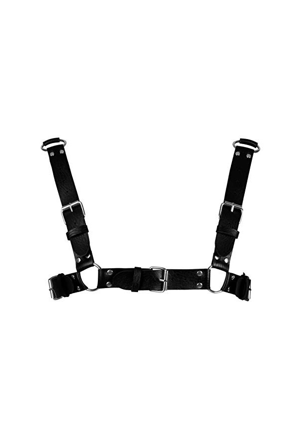 BBOHSS Harnais de corps en cuir pour hommes Punk sangle de poitrine harnais ceinture réglable gothique carnaval danse accesso