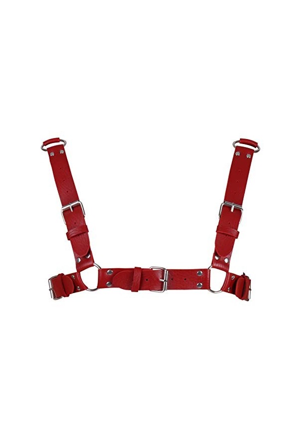 BBOHSS Harnais de corps en cuir pour hommes Punk sangle de poitrine harnais ceinture réglable gothique carnaval danse accesso