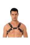 ranrann Harnais de Poitrine en Cuir pour Homme Harnais Réglable Boucle Bretelle dépaule Bandage Costume Clubwear Type 8 Tai