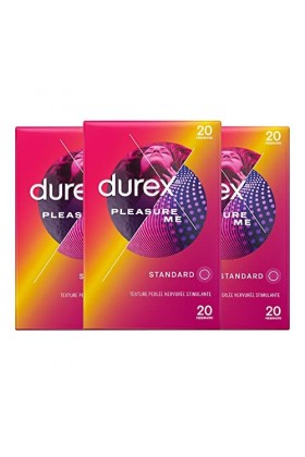 Durex - Préservatifs Pleasure Me - Texture Ultra Perlés 60 Préservatifs 