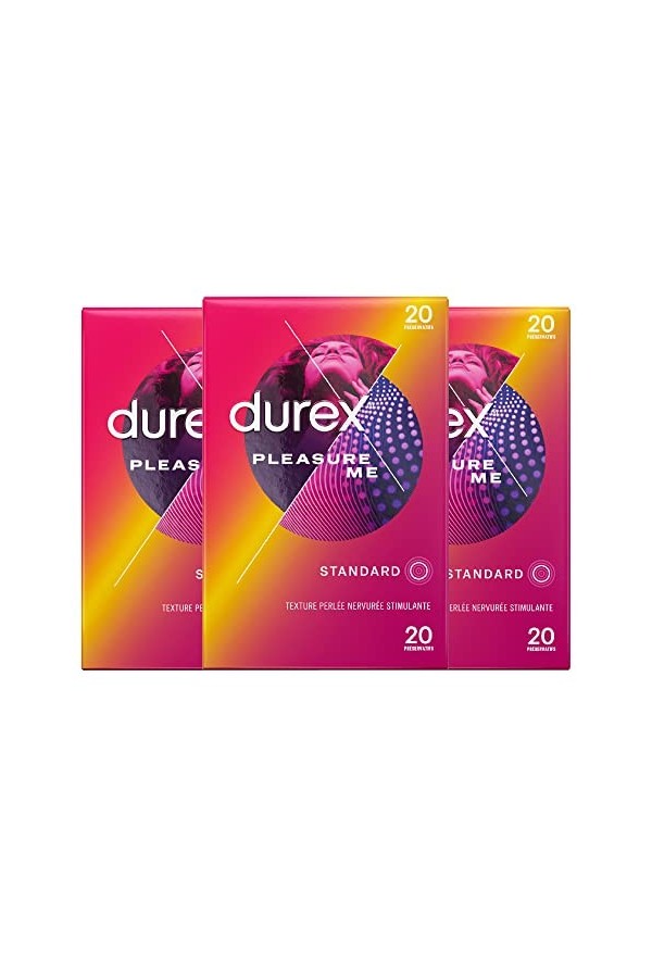 Durex - Préservatifs Pleasure Me - Texture Ultra Perlés 60 Préservatifs 