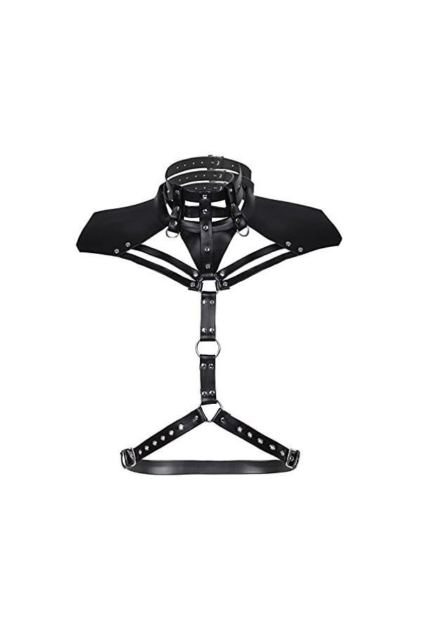 Alvivi Homme Harnais de Poitrine Bandage Ceinture Faux Cuir Gay Sexy Maillot de Corps Erotique Jouet Plaisir Loisir Jeu de Rô