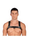 Oyolan Homme Harnais Cuir Verni Sexy Bandage Body String Lingerie Wetlook Harnais Gay Clubwear M-XXL Type A Noir XL
