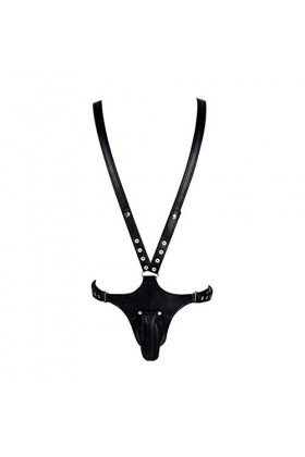 PETMHS Harnais en cuir soutien-gorge hommes Punk Body Cage Pu pantalon Festival Rave gothique harnais noir