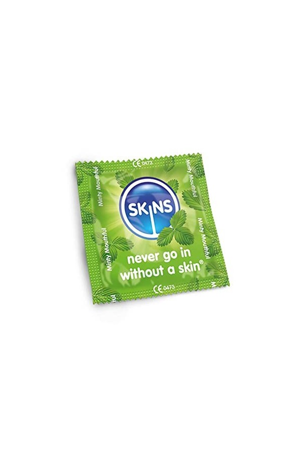 Skins Sexual Health Multipack de préservatifs aromatisés à la menthe. Aucune odeur de latex et lubrification supplémentaire p