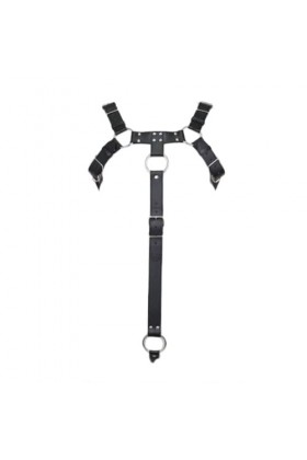 HSQSMWJ Homme Harnais de Corps Bandage Sangle de Poitrine en Faux Cuir Bar Pub Jeu de Rôle Plaisir Color:Black,Size:One Size