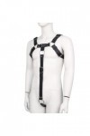 HSQSMWJ Homme Harnais de Corps Bandage Sangle de Poitrine en Faux Cuir Bar Pub Jeu de Rôle Plaisir Color:Black,Size:One Size