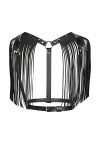 ranrann Femme Sexy Ceinture Harnais Poitrine Réglable Cuir PU Gland Harnais Epaule Bandoulière Frangé Body Cage Corps Bandage