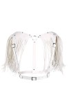 ranrann Femme Sexy Ceinture Harnais Poitrine Réglable Cuir PU Gland Harnais Epaule Bandoulière Frangé Body Cage Corps Bandage