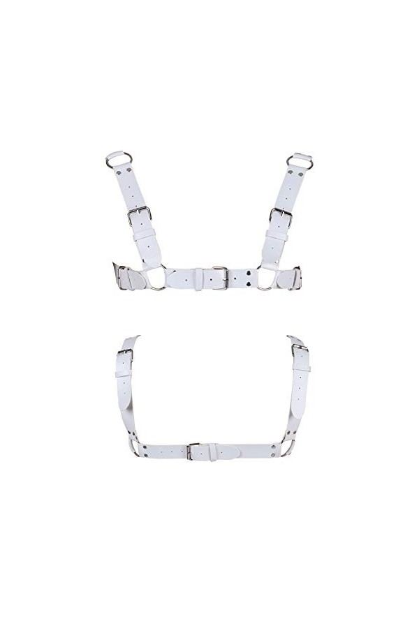 BBOHSS Harnais de corps en cuir pour hommes Punk sangle de poitrine harnais ceinture réglable gothique carnaval danse accesso
