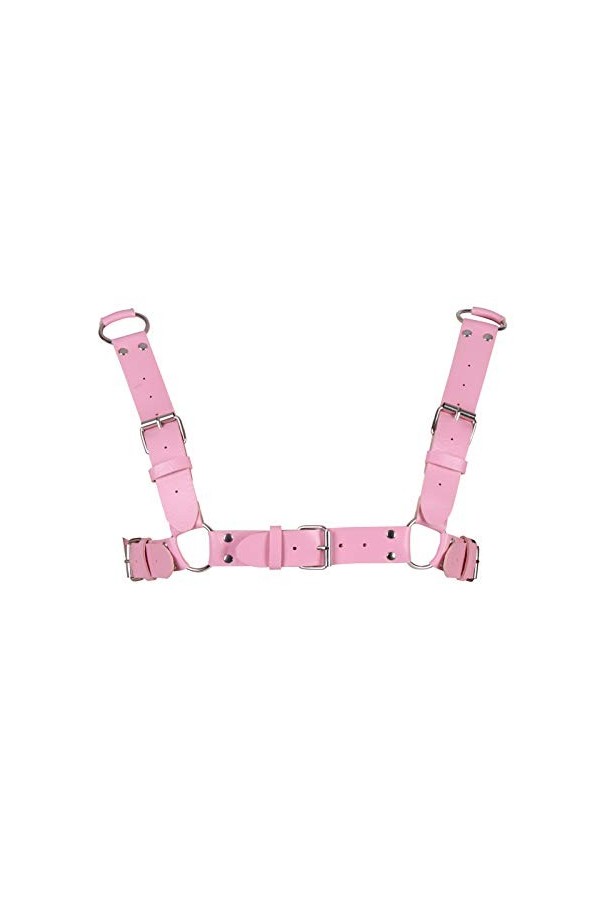 BBOHSS Harnais de corps en cuir pour hommes Punk sangle de poitrine harnais ceinture réglable gothique carnaval danse accesso