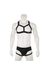 WEITING Ensemble de harnais de poitrine pour hommes Harnais dépaule élastique Sangle de jambe Ceinture Sous-vêtement sexy Co