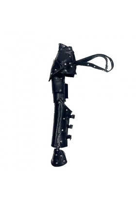 ZUYPSK Unisexe gothique PU cuir poitrine harnais bandoulière bras manchette armure réglable avec sangle de bras steampunk cos