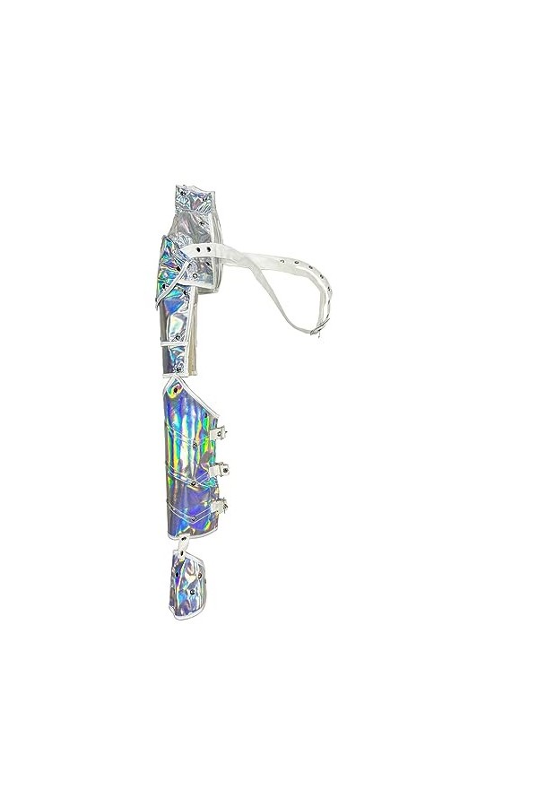 ZUYPSK Unisexe gothique PU cuir poitrine harnais bandoulière bras manchette armure réglable avec sangle de bras steampunk cos