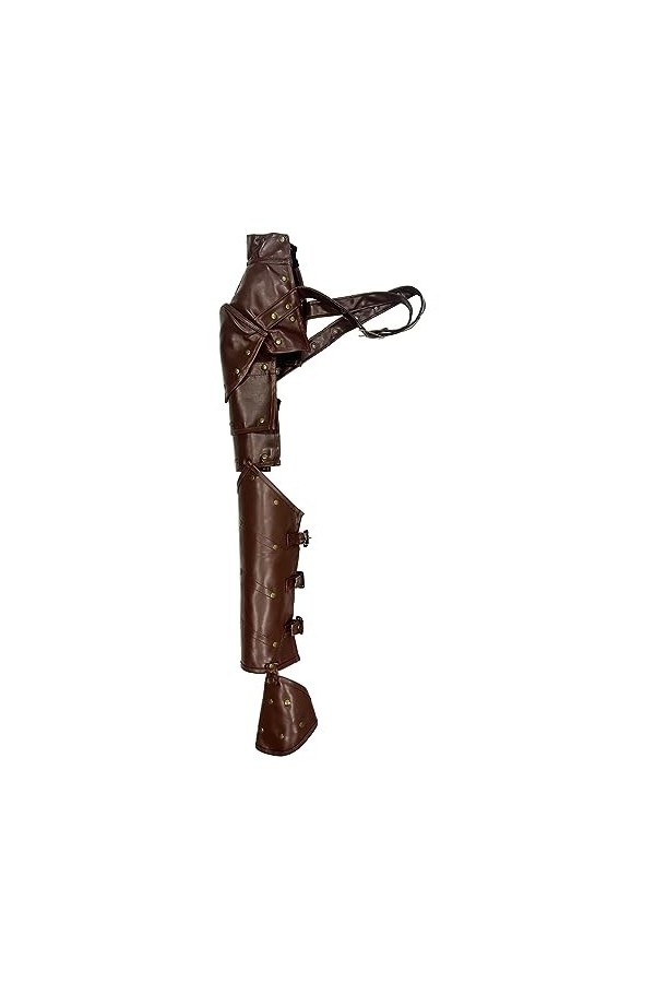 ZUYPSK Unisexe gothique PU cuir poitrine harnais bandoulière bras manchette armure réglable avec sangle de bras steampunk cos