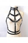 Harnais en cuir pour femme - Corset - Bretelles - Style punk gothique - Pour festival, rave, club, Halloween, fête de Noël, n