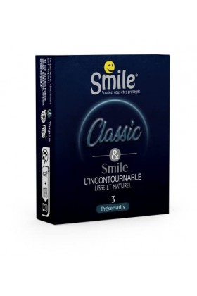SMILE Préservatifs CLASSIC x3 - LIncontournable lisse et naturel - Boîte de 3 préservatifs masculins