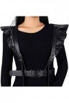 Harnais de corps en cuir pour femme - Soutien-gorge cage à volants réglables - Bretelles à boucle - Style punk - Pour rave cl
