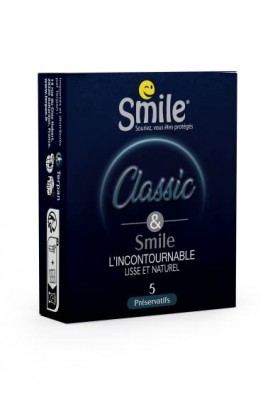 SMILE Préservatifs CLASSIC x5 - LIncontournable lisse et naturel - Boîte de 5 préservatifs masculins