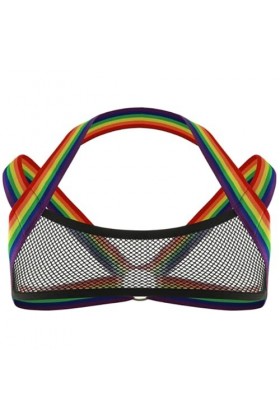 JPXJGT Homme Harnais de Poitrine Sexy Adulte Harness Belt Muscle Lingerie Elastic Costume Tenu de Club Jeu de Rôle Color:Irid