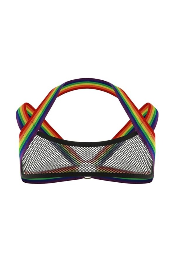 JPXJGT Homme Harnais de Poitrine Sexy Adulte Harness Belt Muscle Lingerie Elastic Costume Tenu de Club Jeu de Rôle Color:Irid