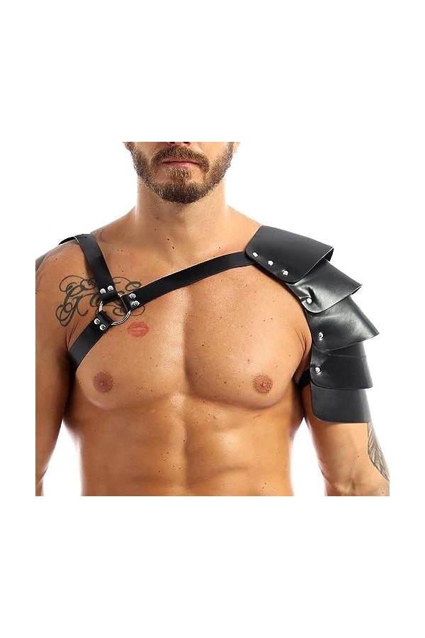 Harnais pour homme en cuir synthétique avec boucle réglable pour cosplay, club, punk, gothique, festival, rave, fête dHallow