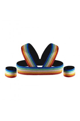 AYAZER Harnais de Poitrine pour Hommes Sexy Body Cage Harnais Ceintures Rave Vêtements Lingerie Arc-en-Ciel élastique-Arc-en-