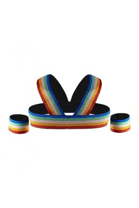 AYAZER Harnais de Poitrine pour Hommes Sexy Body Cage Harnais Ceintures Rave Vêtements Lingerie Arc-en-Ciel élastique-Arc-en-