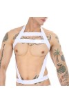 WSZJLN Harnais de Corps Sexy pour Hommes, Sangles de Ceinture élastiques, col Licou, vêtements de Costume, Rouge, Taille Uniq