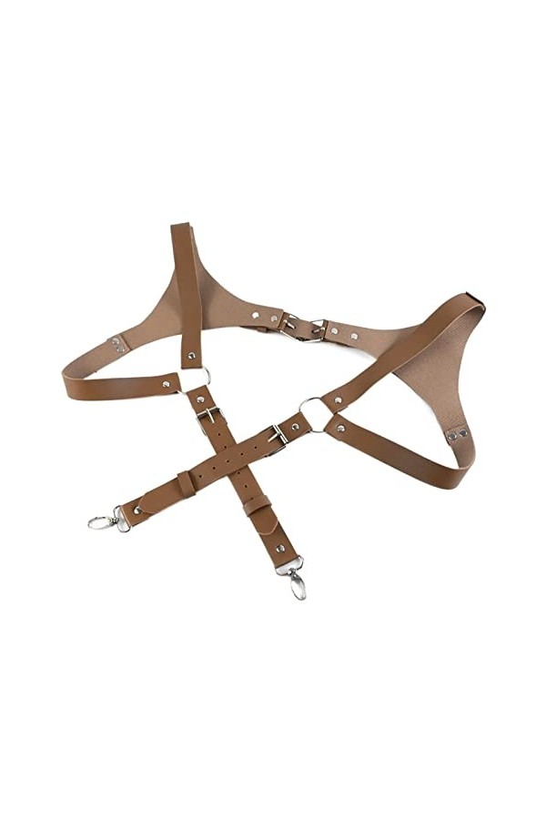 TRENIS Hommes Bretelles Vintage En Cuir Bretelles Bretelles Hommes Harnais Punk Poitrine Épaule Ceinture Sangle Vêtements Acc