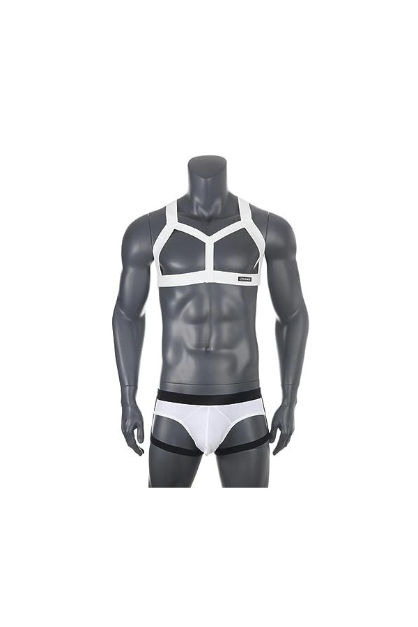 WSZJLN Ensemble de Harnais de Poitrine pour Hommes, Harnais dépaule élastique, Sangle de Jambe, Ceinture, sous-vêtements Sex