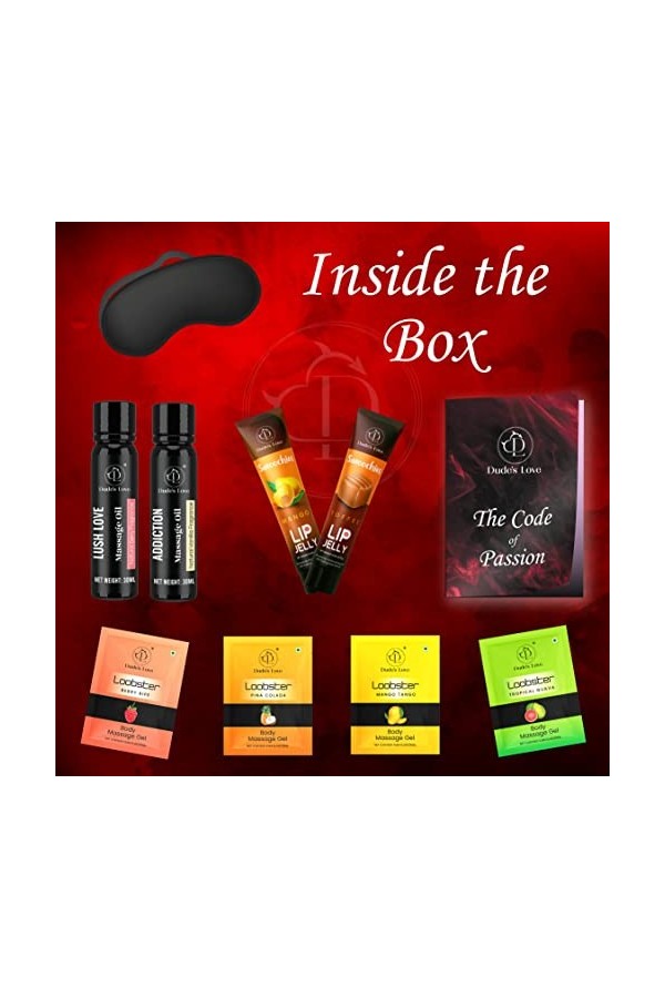 Romance Box – Kit lune de miel | Kit de massage pour couples adultes Coffret cadeau intime | Kits de voyage amusants pour les
