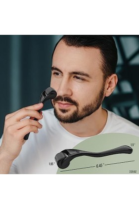 Beard Roller Soin de la Barbe Agent de Croissance de la Barbe Homme | Beard Roller Ensemble de toilettage pour barbe pour hom