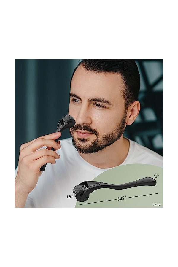 Beard Roller Soin de la Barbe Agent de Croissance de la Barbe Homme | Beard Roller Ensemble de toilettage pour barbe pour hom