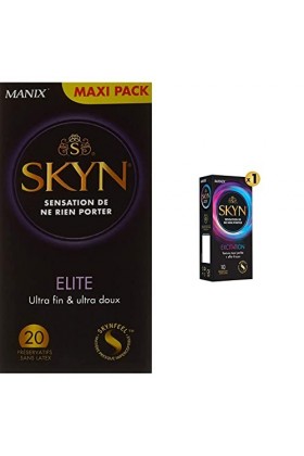Skyn Elite 20 Préservatifs Masculins Ultra fins et Ultra doux & EXCITATION 10 Préservatifs masculins texture maxi-perlée + ef