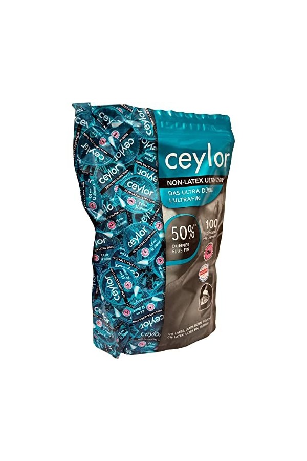Ceylor"Non-Latex" 100 préservatifs en polyuréthane, extra fins